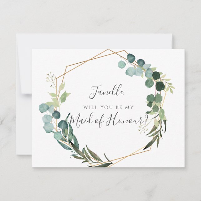 Invitation Eucalyptus rustique Soyez ma do-it-yourself femme  (Devant)