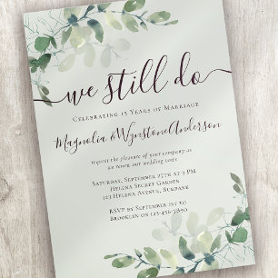 Invitation Eucalyptus Sage Green Vow Renouvellement