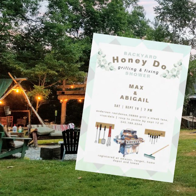 Invitation Eucalyptus Sage Grilling & Fixation Couples Douche (Créateur téléchargé)