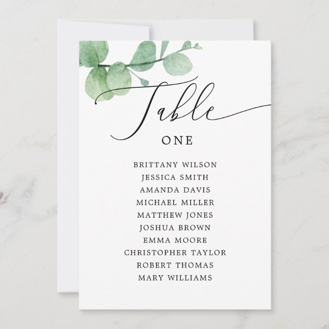 Invitation Eucalyptus Seating Chart Sign | Outdoor Wedding (Devant)