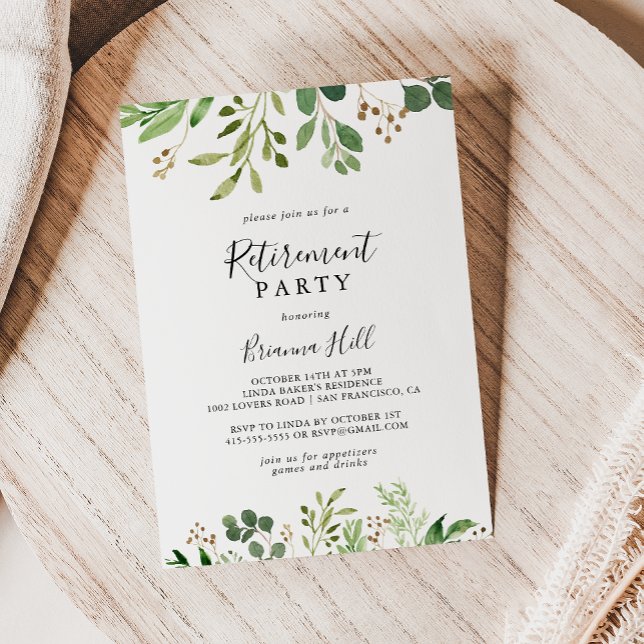 Invitation Eucalyptus Simple Brown Floral Retraite Party (Créateur téléchargé)