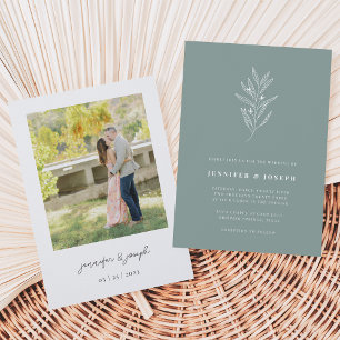 Invitation Eucalyptus   Sweet Botanical Photo Mariage