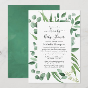 Invitation Eucalyptus verdoyant allée pour une douche de mari