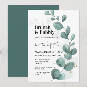 Invitation Eucalyptus verdoyant Brunch & Fête des mariées Bub