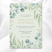 Eucalyptus verdoyant Sage clair Mariage Invita