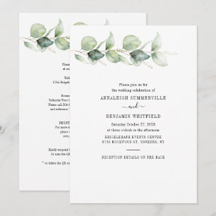 Invitation Eucalyptus Verdure Botanique Tout en un Mariage