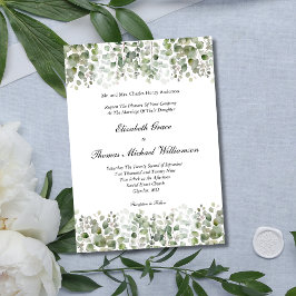 Invitation Eucalyptus Verdure Classique Élégant Mariage forme