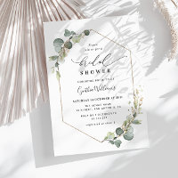 Eucalyptus verdure douche nuptiale géométrique