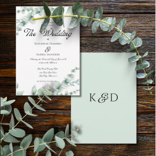 Invitation Eucalyptus Verdure Élégant Mariage botanique