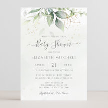 Eucalyptus Verdure Feuilles Elégant Baby shower