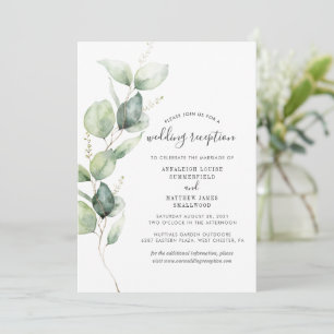 Invitation Eucalyptus Verdure Foliage Réception de mariage