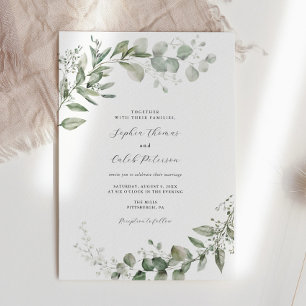 Invitation Eucalyptus Verdure minimaliste Mariage