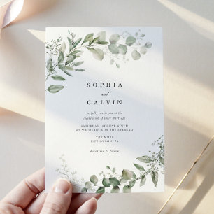 Invitation Eucalyptus Verdure minimaliste Mariage