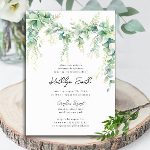 Invitation Eucalyptus Verdure Moderne Bridesmaids Déjeuner