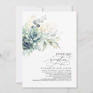 Invitation Eucalyptus Verdure Succulents Soirée Réception
