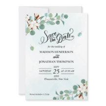 Eucalyptus vert et mariage en coton Enregistrer la