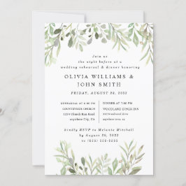 Invitation Eucalyptus Vert Mariage simple