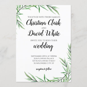 Invitation Eucalyptus Vert Mariage Succulent
