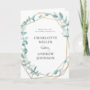 Invitation Eucalyptus vert or