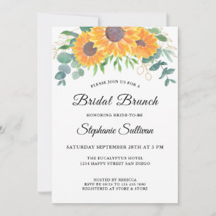 Invitation Eucalyptus Vert Sunflower Bridal Brunch