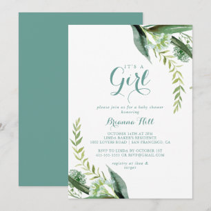 Invitation Eucalyptus vert vintage C'est un Baby shower de fi