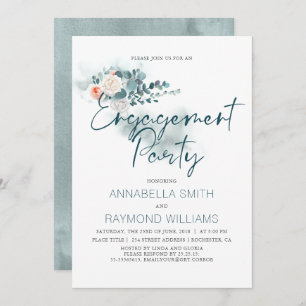 Invitation Eucalyptus Watercolor Green Engagement Party