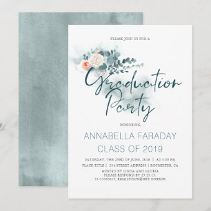 Invitation Eucalyptus   Watercolor Greenery Graduation