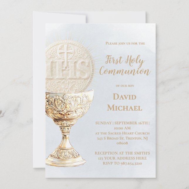 Invitation Eucharist First Holy Communion (Devant)