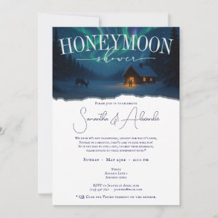 Invitation Europe Hiver Aurora Borealis Lune de miel douche