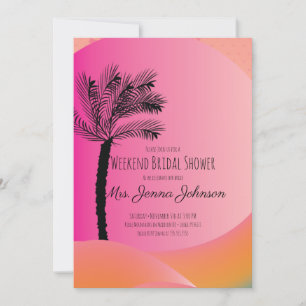 Invitation Évasion de célibataire de plage d'arbre de palme d