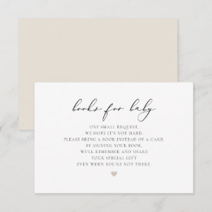 Invitation EVELYN Elegant Calligraphy Livres pour Baby Card