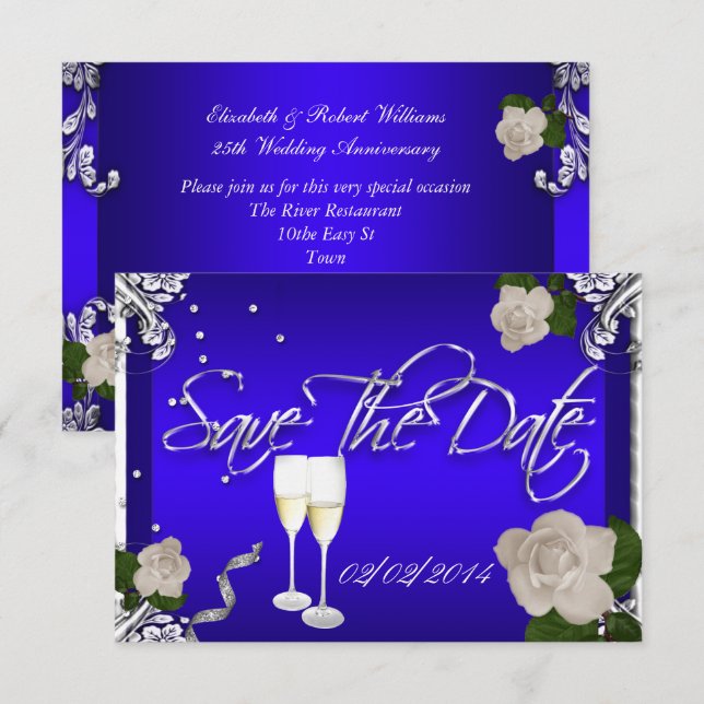 Invitation Événement à Sauvegarder Mariage Anniversaire Royal (Devant / Derrière)