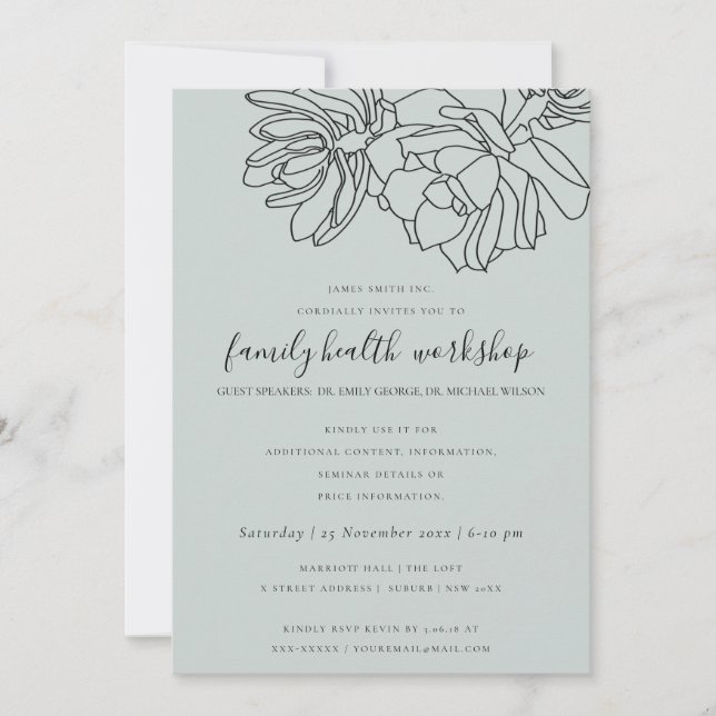 INVITATION ÉVÉNEMENT ATELIER DE DESSIN DE CACTUS DU DÉSERT GR (Devant)