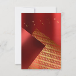 Invitation Événement conceptuel Chaveron Métal Rouge Ruby Or