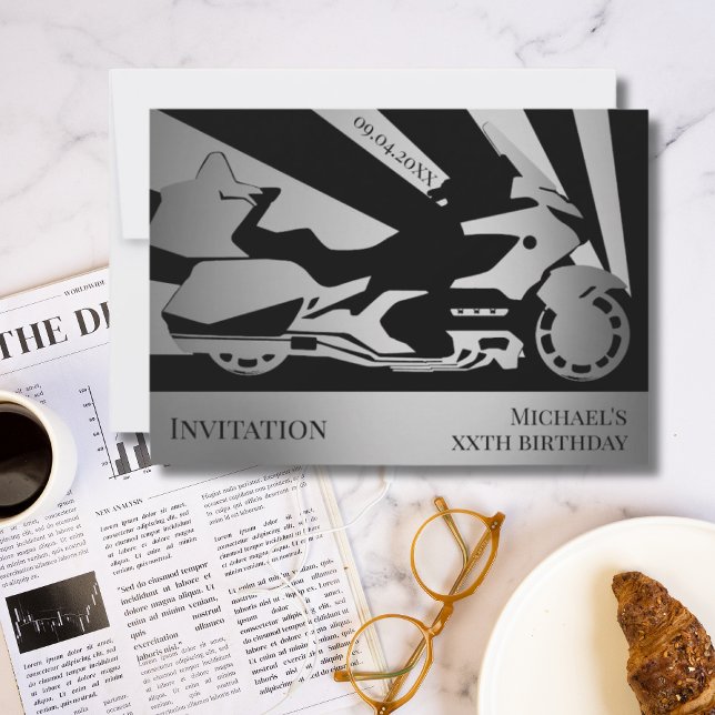 Invitation Evénement d'anniversaire sur le thème de la moto a (Créateur téléchargé)