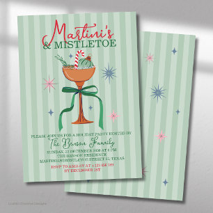 Invitation Événement de cocktail de Noël Martini's & Mistleto