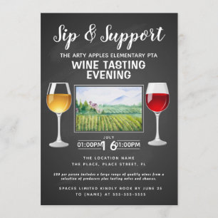Invitation événement de collecte de fonds autour du vin et du
