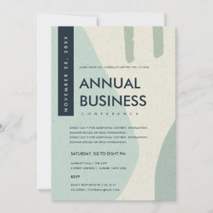 INVITATION ÉVÉNEMENT DE CONFÉRENCE ART ABSTRAIT MODERNE BLEU 