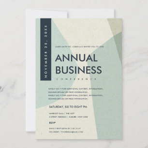 INVITATION ÉVÉNEMENT DE CONFÉRENCE D'ART ABSTRAIT MODERNE BLE