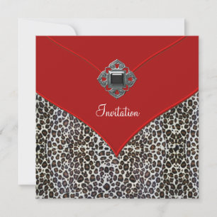 Invitation Événement de fête à l'occasion spéciale Léopard Ro