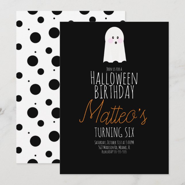 Invitation Événement de fête Anniversaire de enfant d'Hallowe (Devant / Derrière)