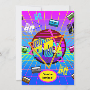 Invitation Événement de fête d'anniversaire tendance années 8