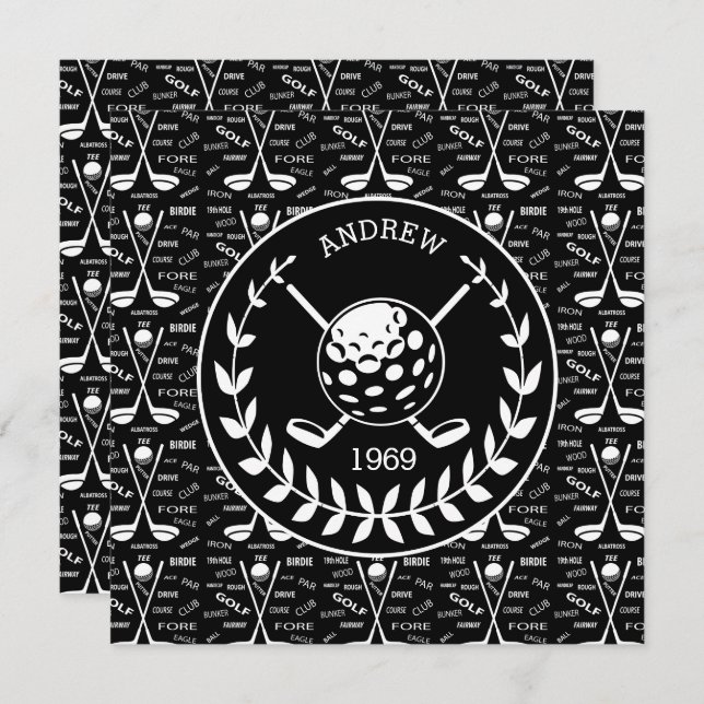 Invitation Événement de golf élégant (Devant / Derrière)