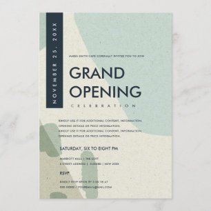 INVITATION ÉVÉNEMENT DE GRAND OUVERTURE D'ART ABSTRAIT MODERN