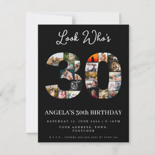 Invitation événement de montage photo d'anniversaire 30 ans f