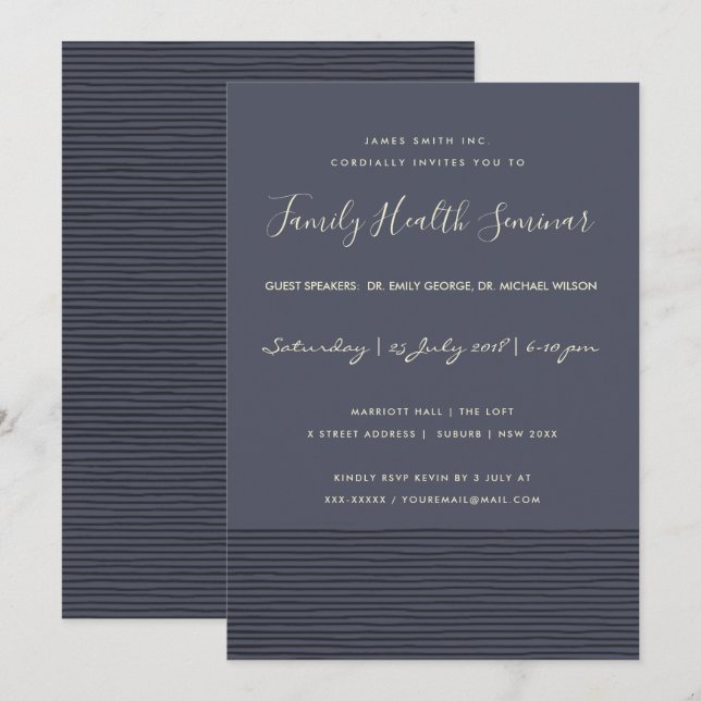 INVITATION ÉVÉNEMENT DE SÉMINAIRE DE DISCUSSION DE LA LIGNE D (Devant / Derrière)