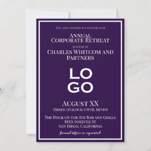 Invitation Événement d'entreprise Corporate Violet avec Logo