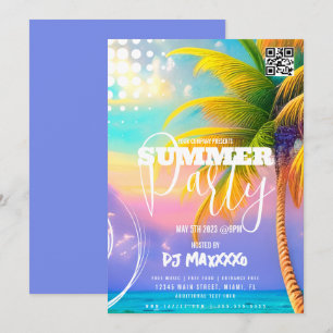 Invitation Événement DJ d'été Flyer Club Beach Party C