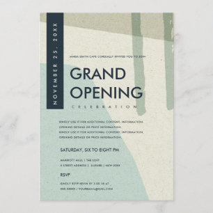 INVITATION ÉVÉNEMENT D'OUVERTURE GRANDIOSE ART ABSTRAIT MODER