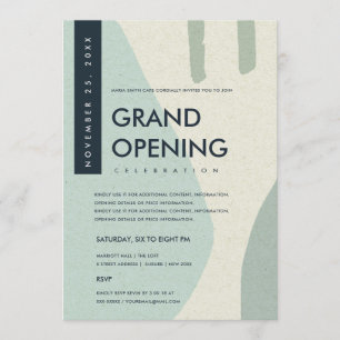 INVITATION ÉVÉNEMENT D'OUVERTURE GRANDIOSE D'ART ABSTRAIT MOD